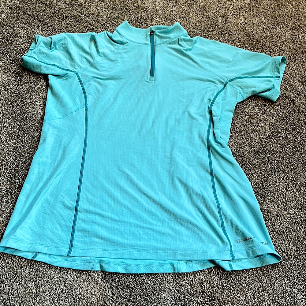 Noble riding shirt L teal and dark teal colors.